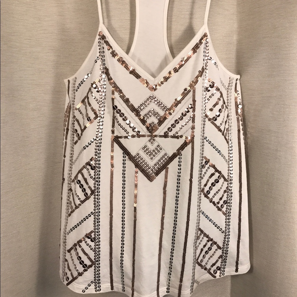 Express Art Deco Sequin Embellished T-back Cami